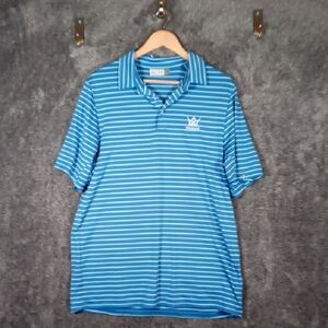 Kjus Mens Heath Polo Striped Golf Outdoors UVP Short Sleeve Shirt Size Large